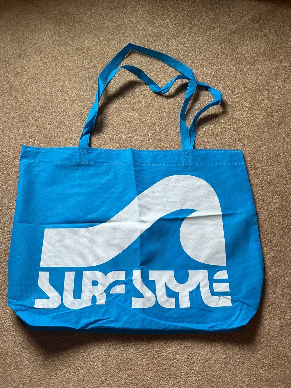 Blue surf style large reusable bag